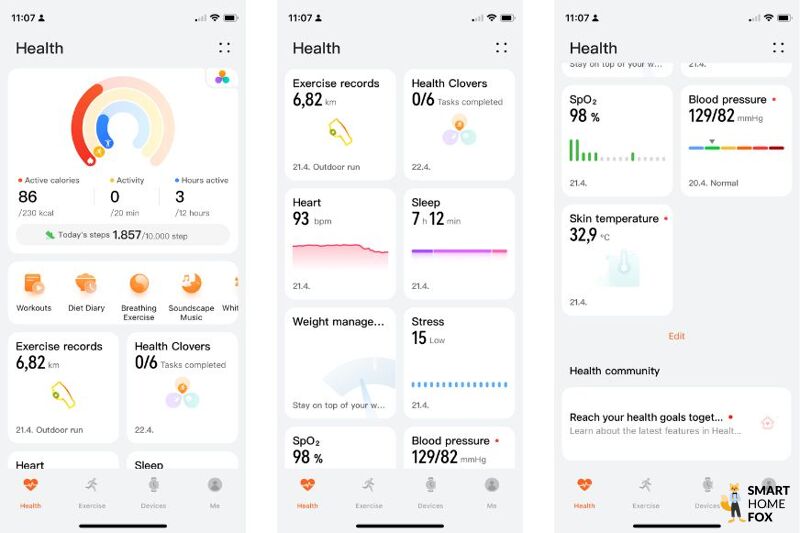 Man sieht die Huawei Health App.